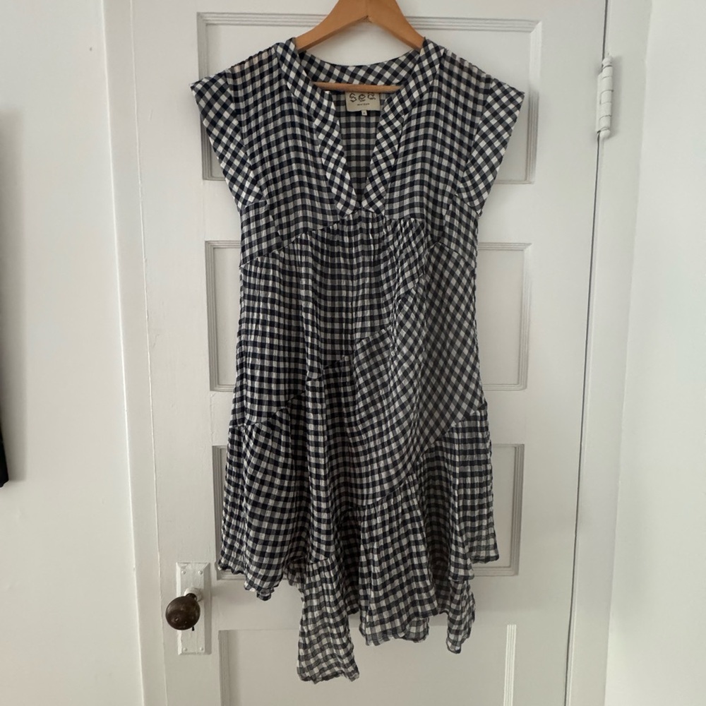 Sea New York Black and White Gingham Mini Dress